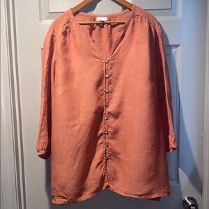 Women's Button-Down Top in Rust